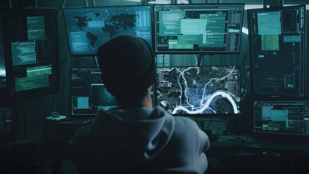 Cybersecurity professional analyzing network data